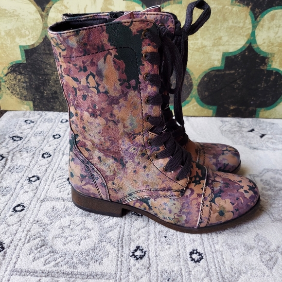 Mossimo Supply Co. Floral Print Combat Boots - Picture 2 of 7